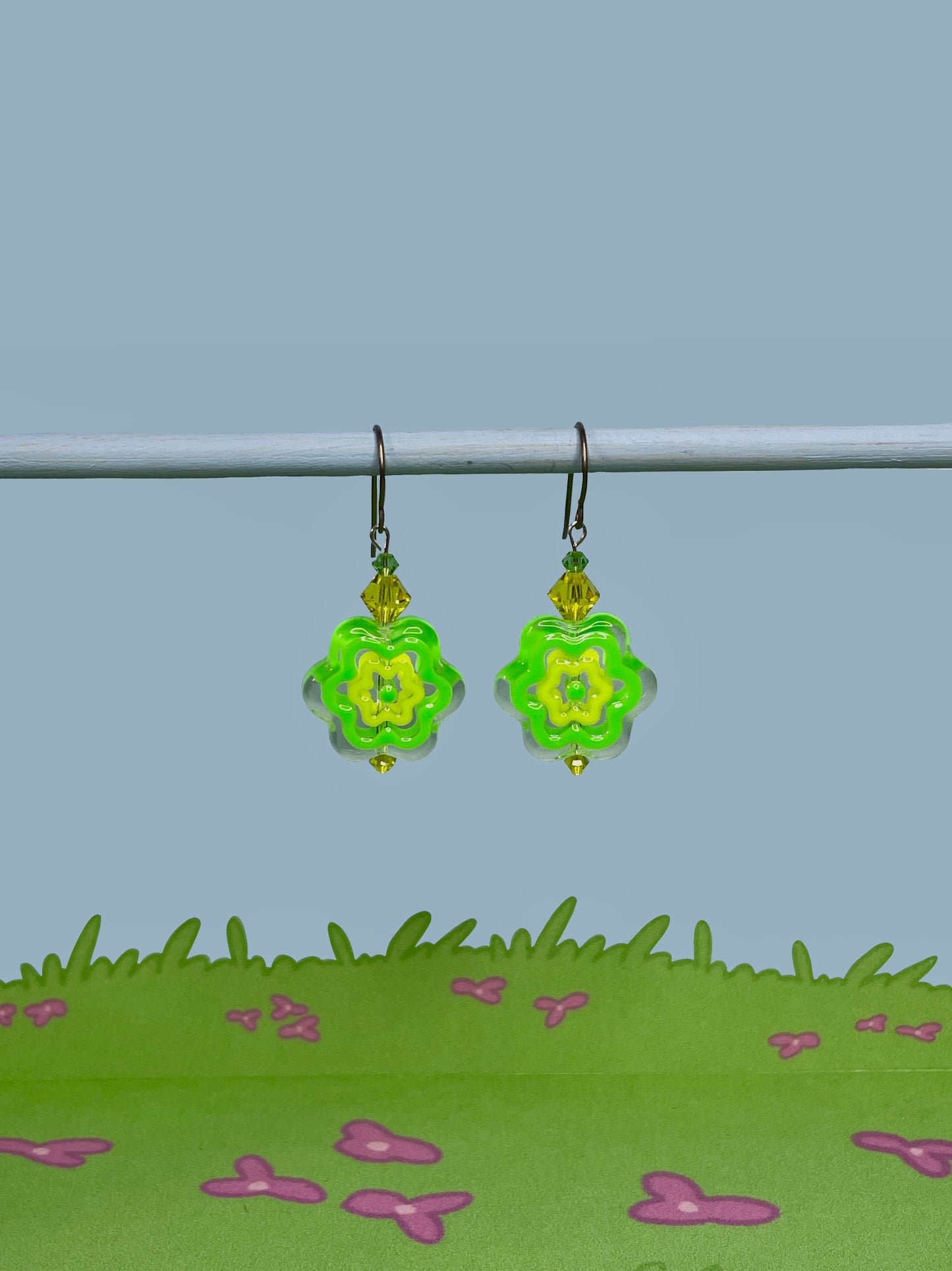 Retro flower earrings