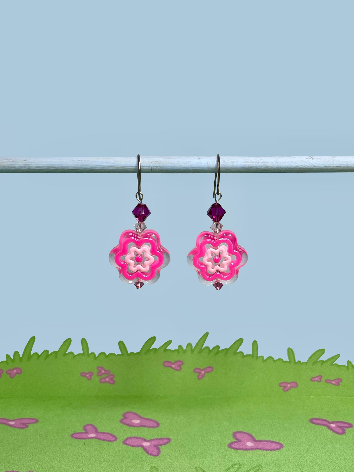 Retro flower earrings
