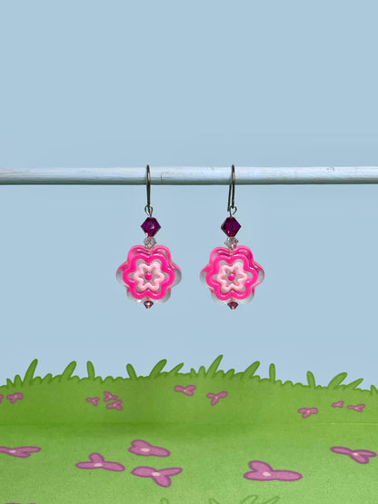 Retro flower earrings