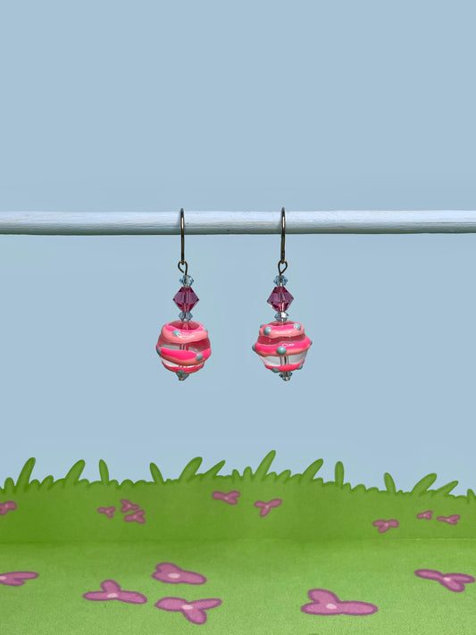 Striped earrings with dots