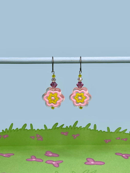 Retro flower earrings