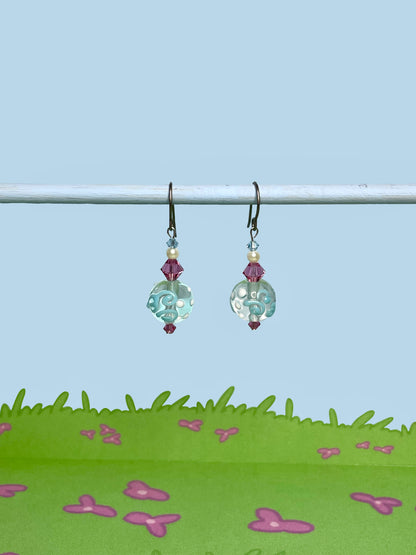 Swirls and pearls earrings