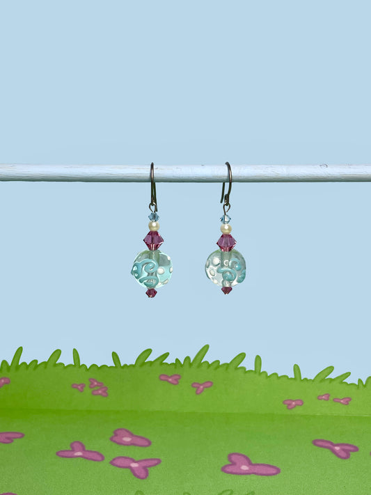 Swirls and pearls earrings