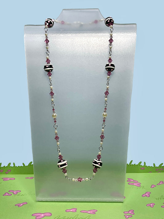 Black striped necklace