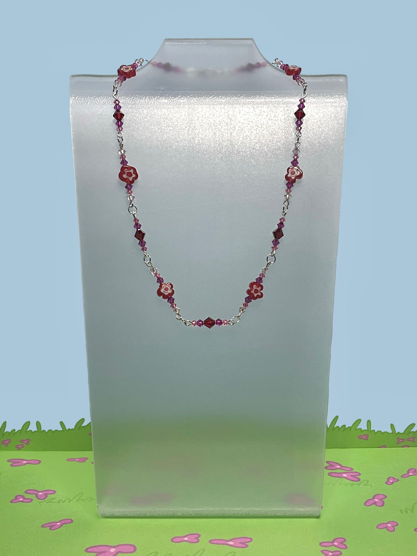 Millefiori flower necklace